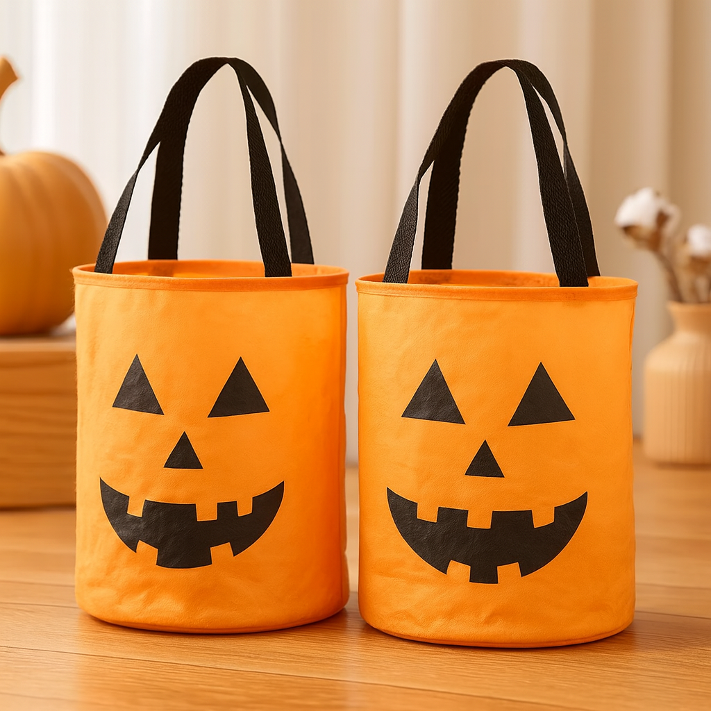 Lanora | Halloween Kürbis-Tragetaschen-Set mit leuchtenden Kürbissen