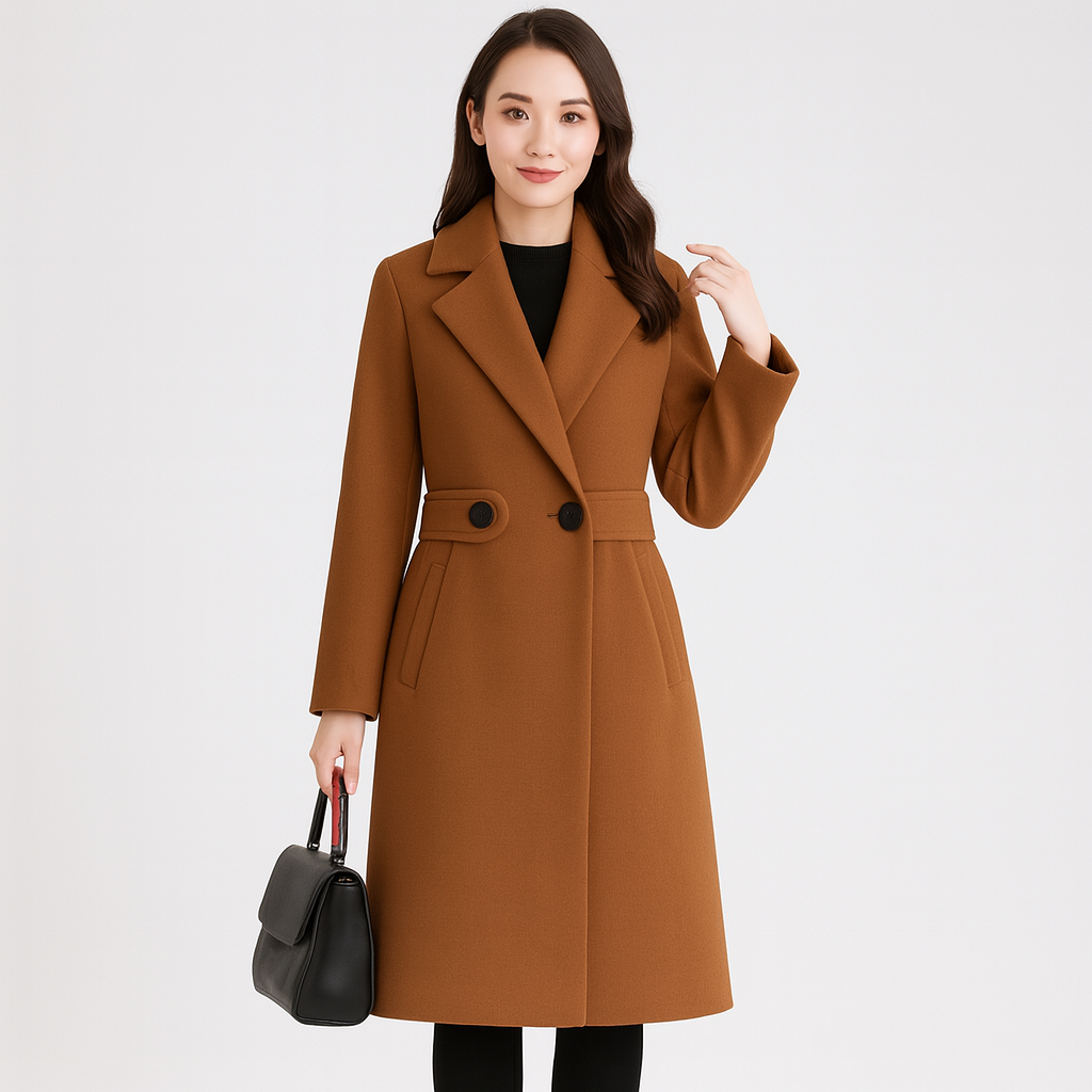 Laura | Eleganter Wintermantel mit Gürtel