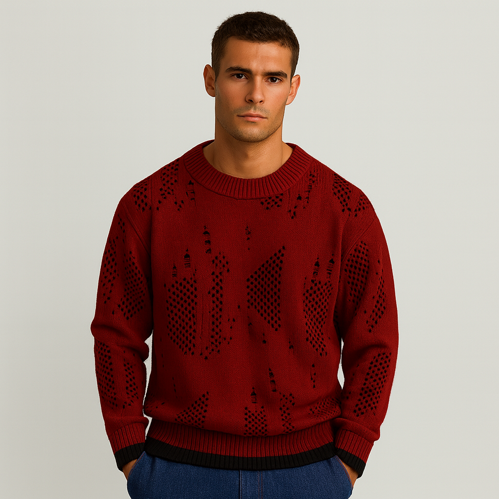 Leo | Distressed-Strickpullover