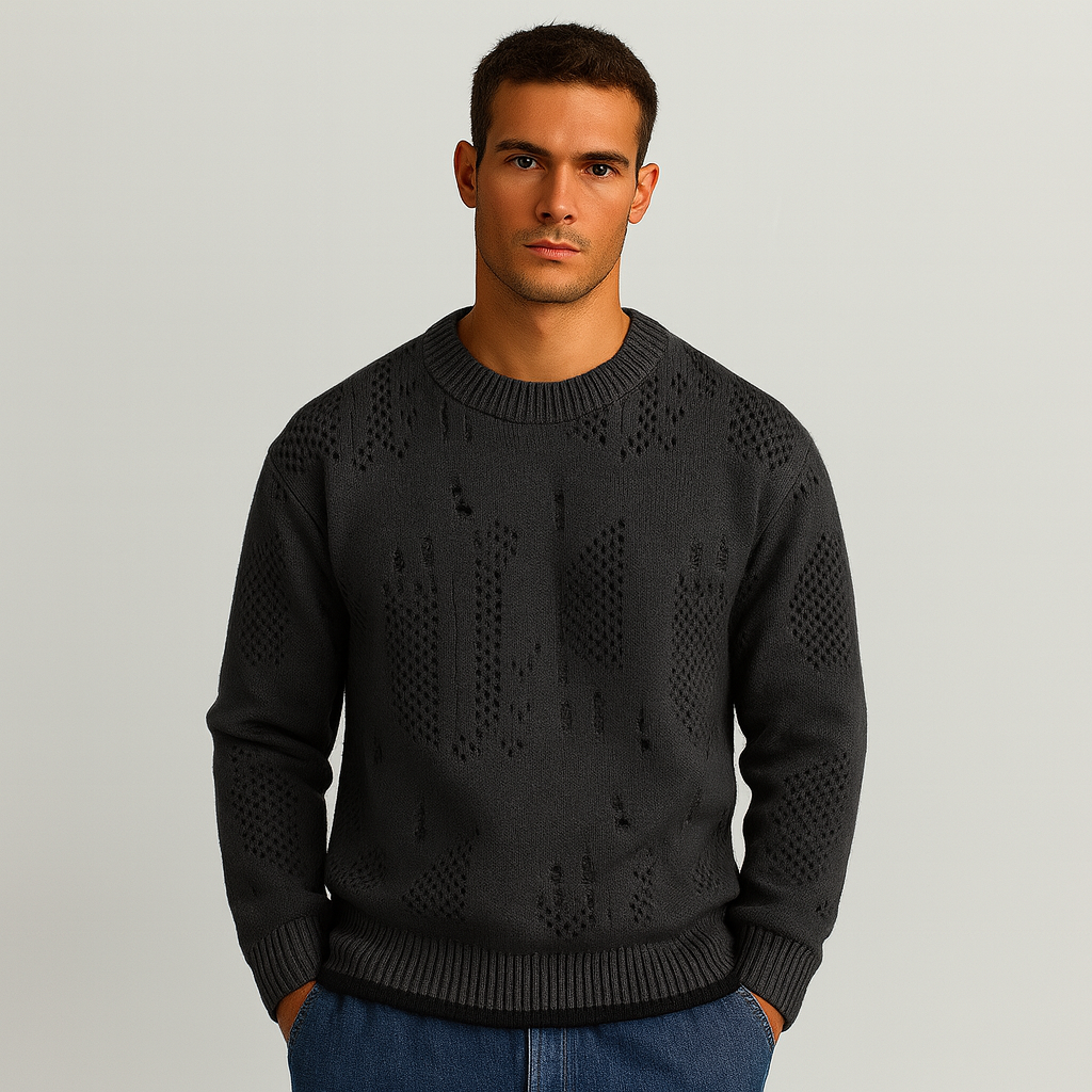 Leo | Distressed-Strickpullover