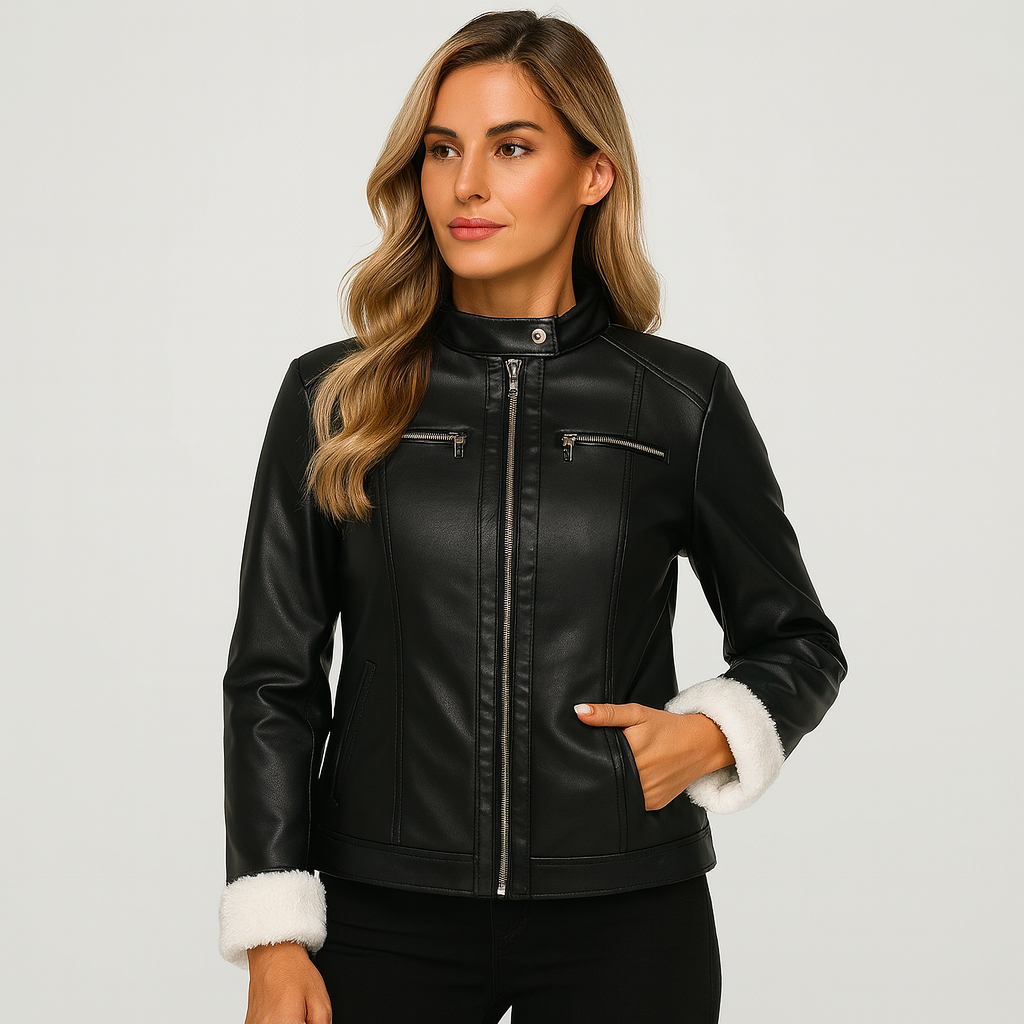 Lina | Warme Damen-Jacke mit Kapuze und Reißverschluss