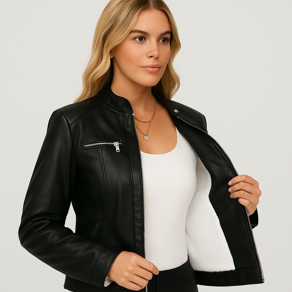 Lina | Warme Damen-Jacke mit Kapuze und Reißverschluss