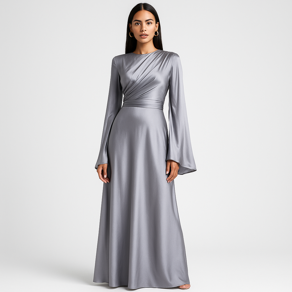 Lovi - Langarm-Maxikleid mit Glockenärmeln