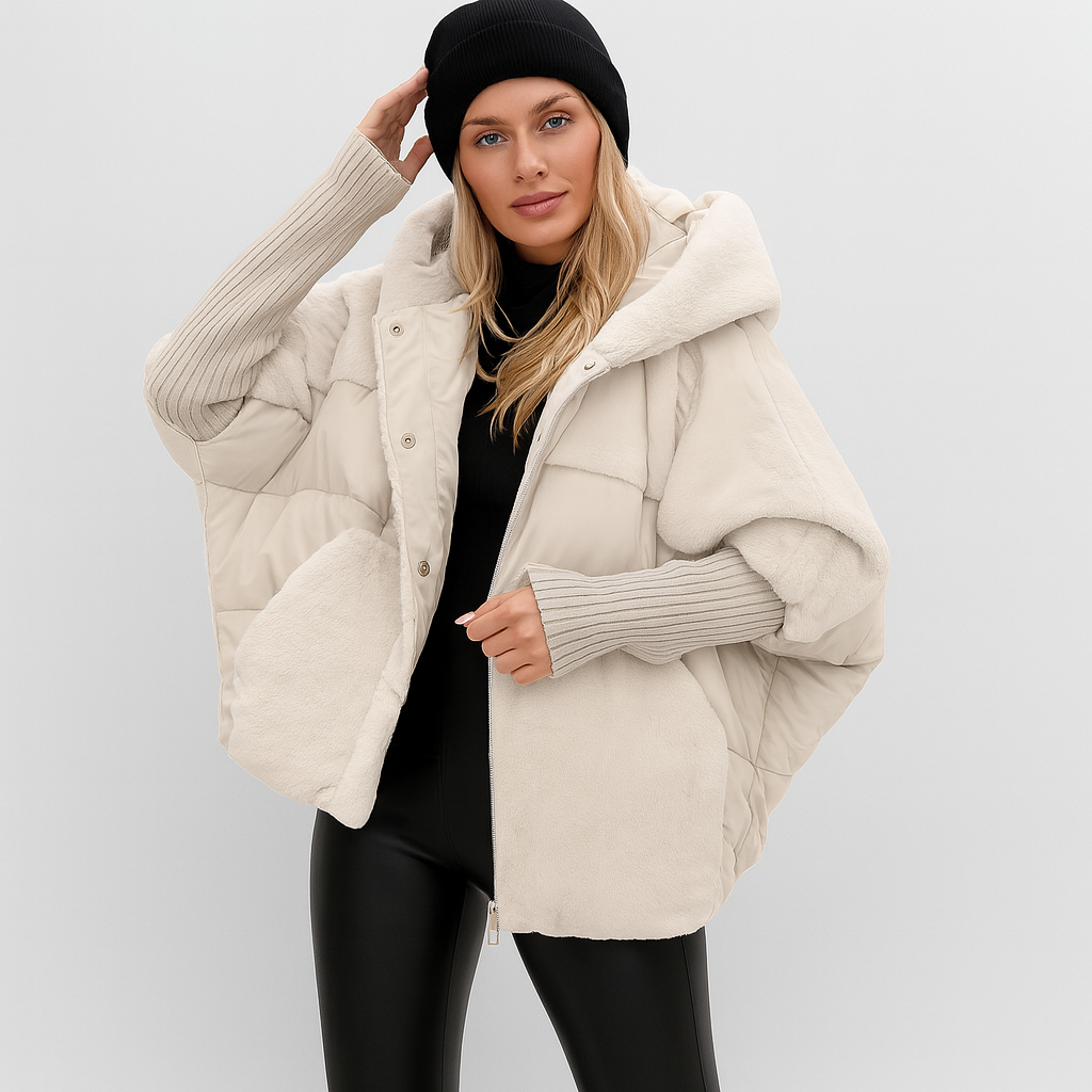 Lunivara | Oversized Steppjacke mit Kapuze