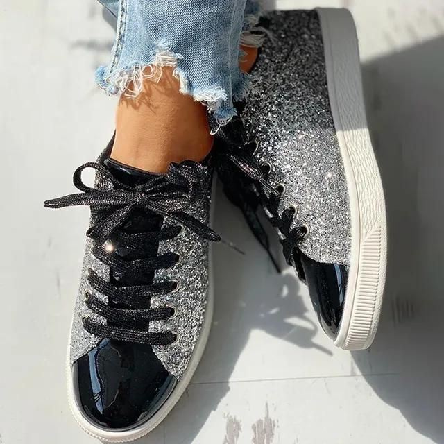 Nova Glitzernde Sneakers für Frauen mit Gepolsteter Sohle – Komfort und Stil in Einem