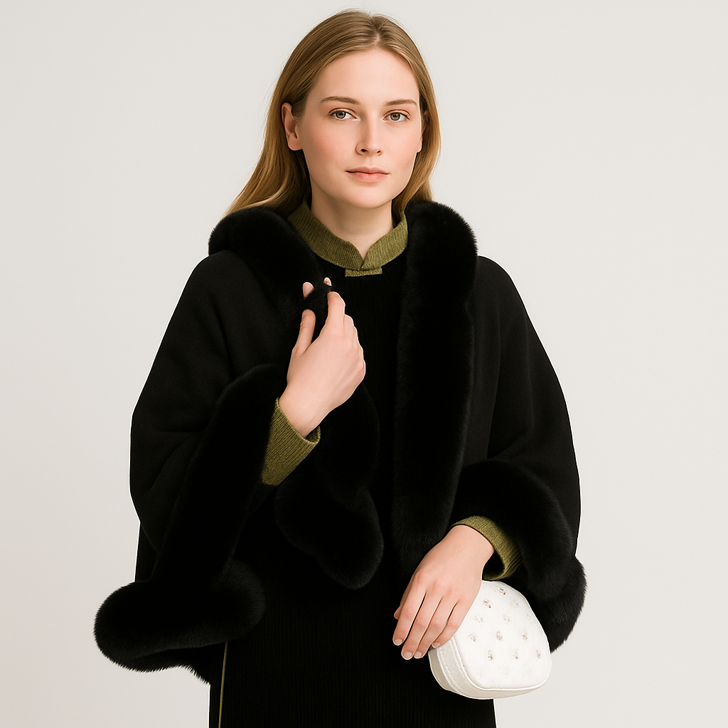 Marcelline | Perlenbesetzter Winter-Quastenumhang