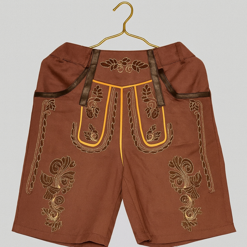 Herren Kniehose – Trachtenhose mit Stickereien und Schnürung fürs Oktoberfest