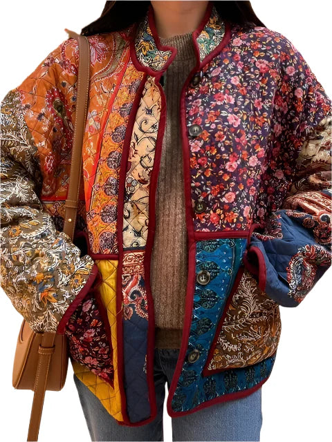 Amor - Bohemian Patchwork gesteppte Jacke für Frauen