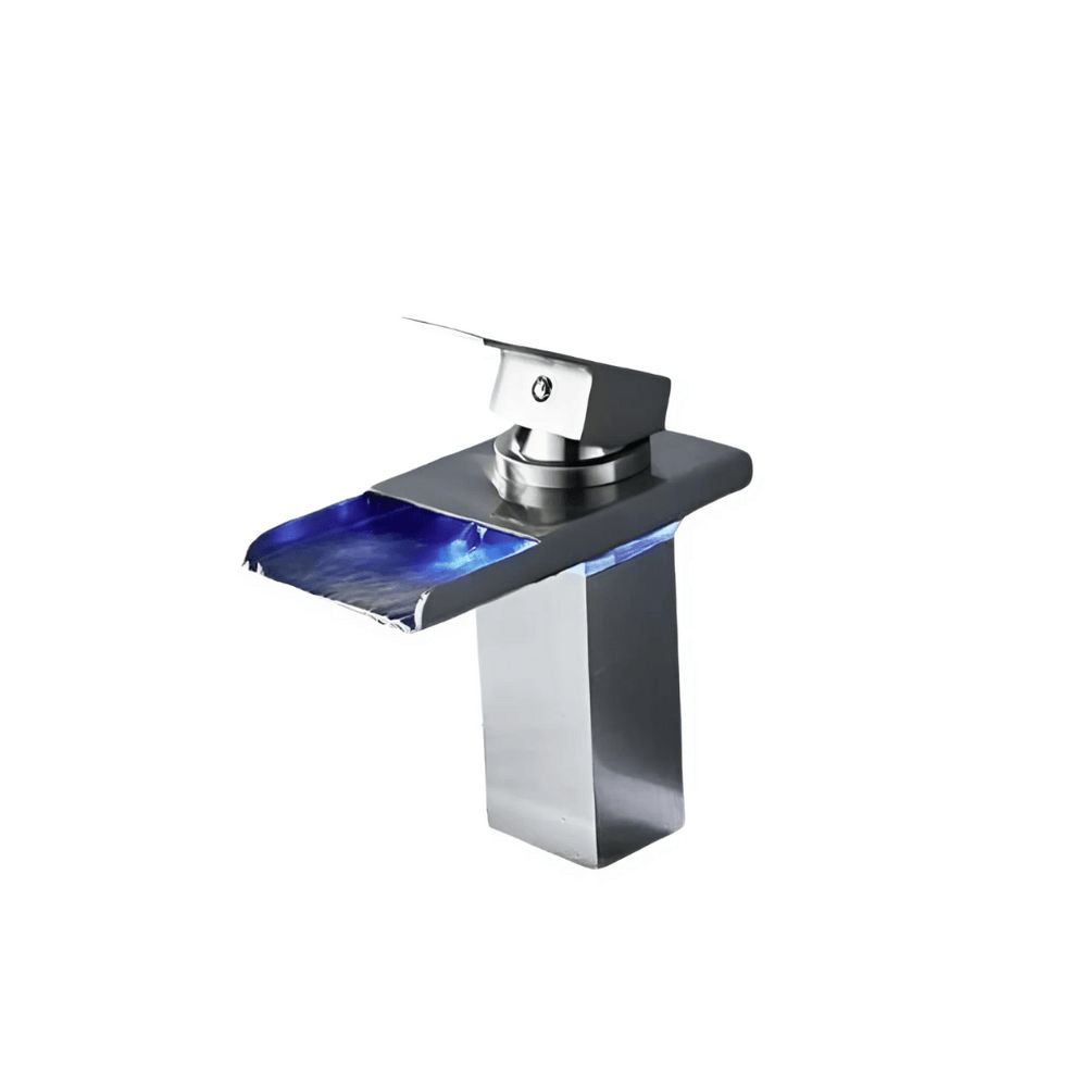 AquaGlow - Waschtisch mit Wasserfallstil und integrierter LED-Beleuchtung