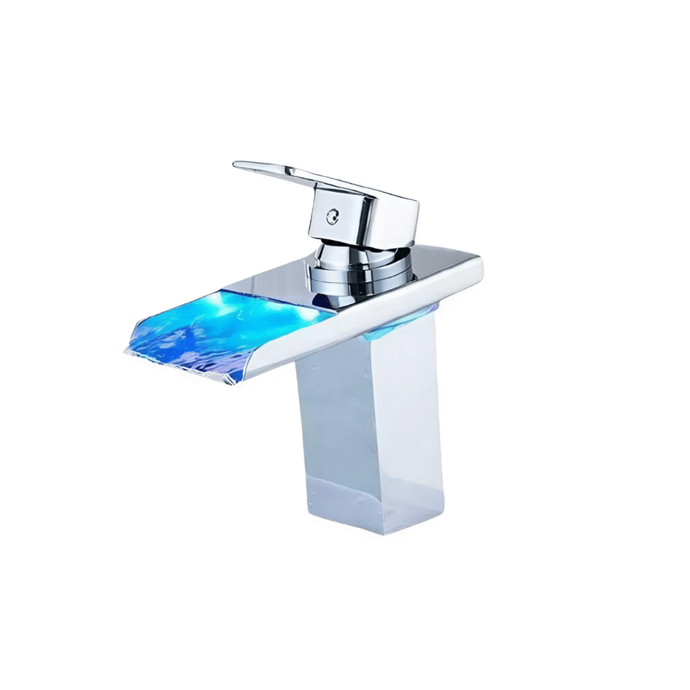 AquaGlow - Waschtisch mit Wasserfallstil und integrierter LED-Beleuchtung