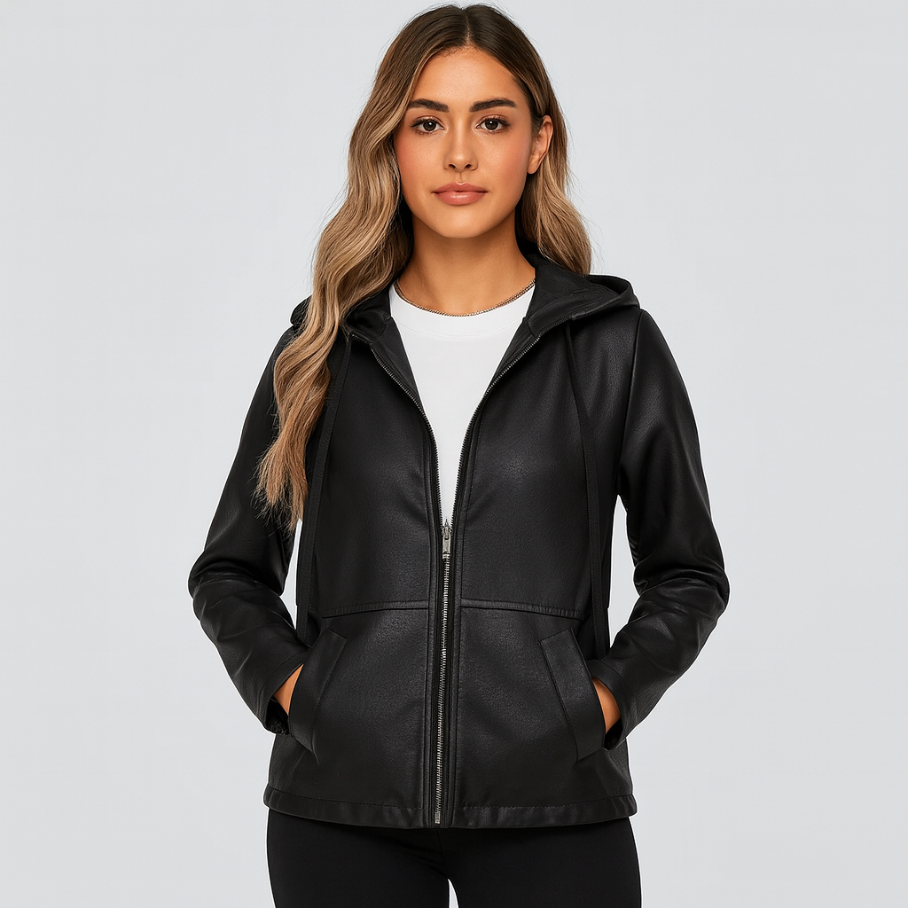 Nora | Vintage Damenjacke mit Kapuze und Reißverschluss