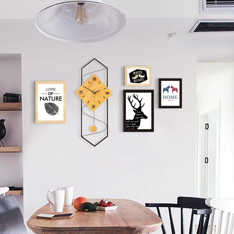 NordicTime 3D Wanduhr – Stilvolles Holzdesign mit elegantem großen Display