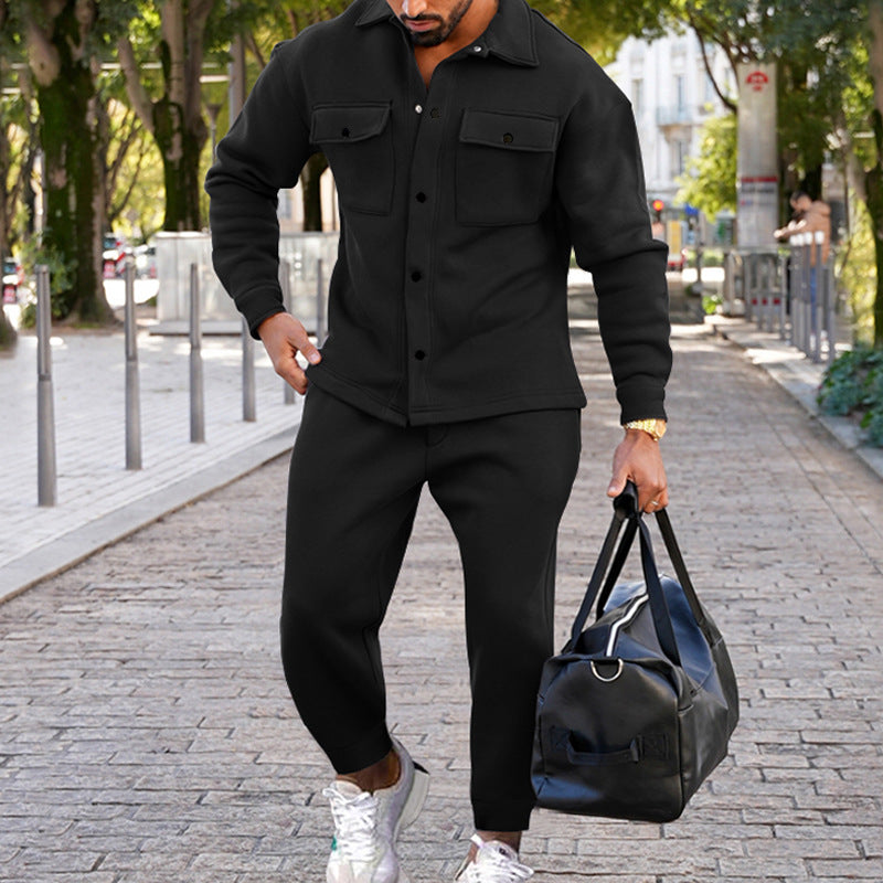 Noah To-delt Set für Männer – Langärmlige Jacke und Hose mit Taschen