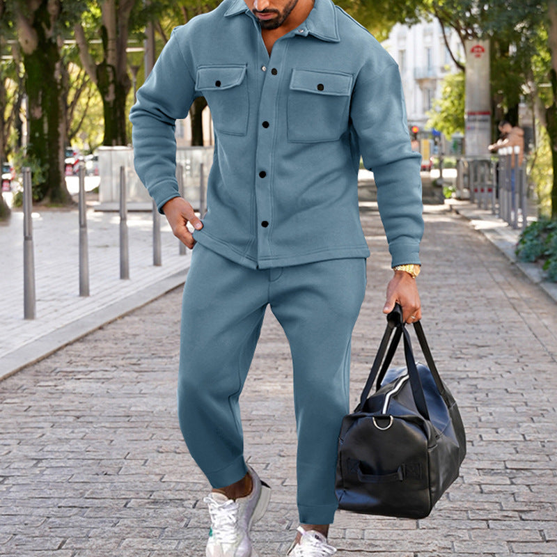 Noah To-delt Set für Männer – Langärmlige Jacke und Hose mit Taschen