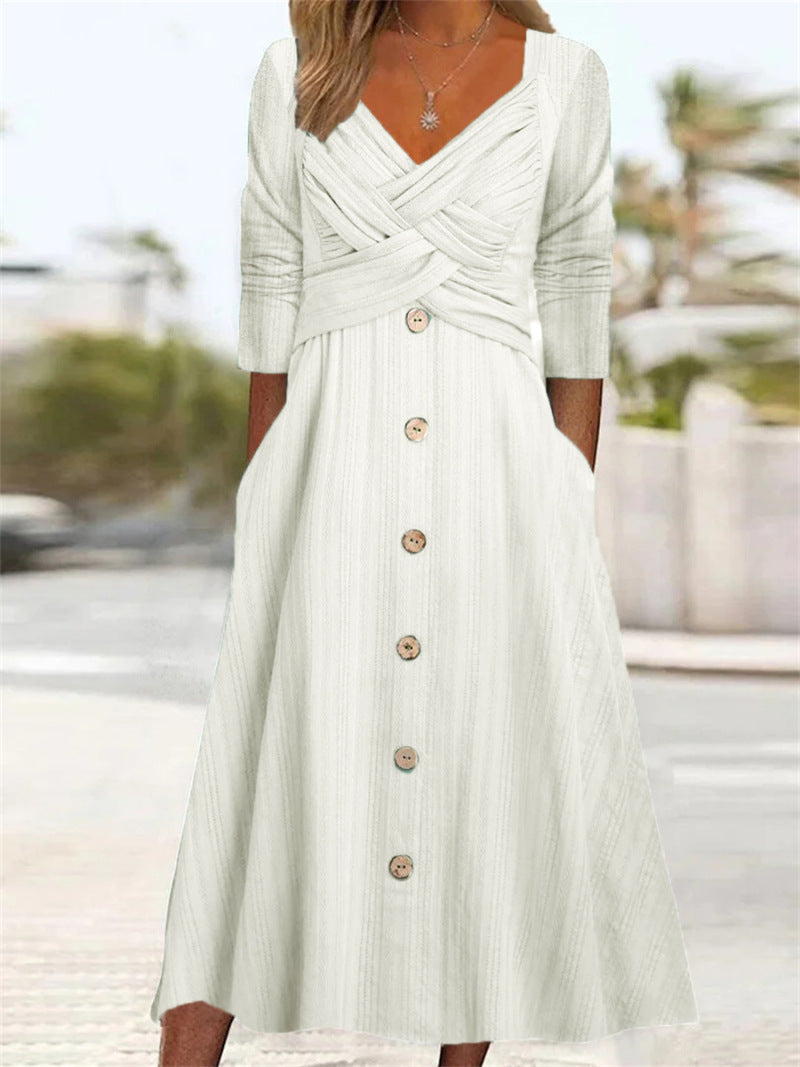 Sofie Freizeit-Maxikleid mit Knopfdetails