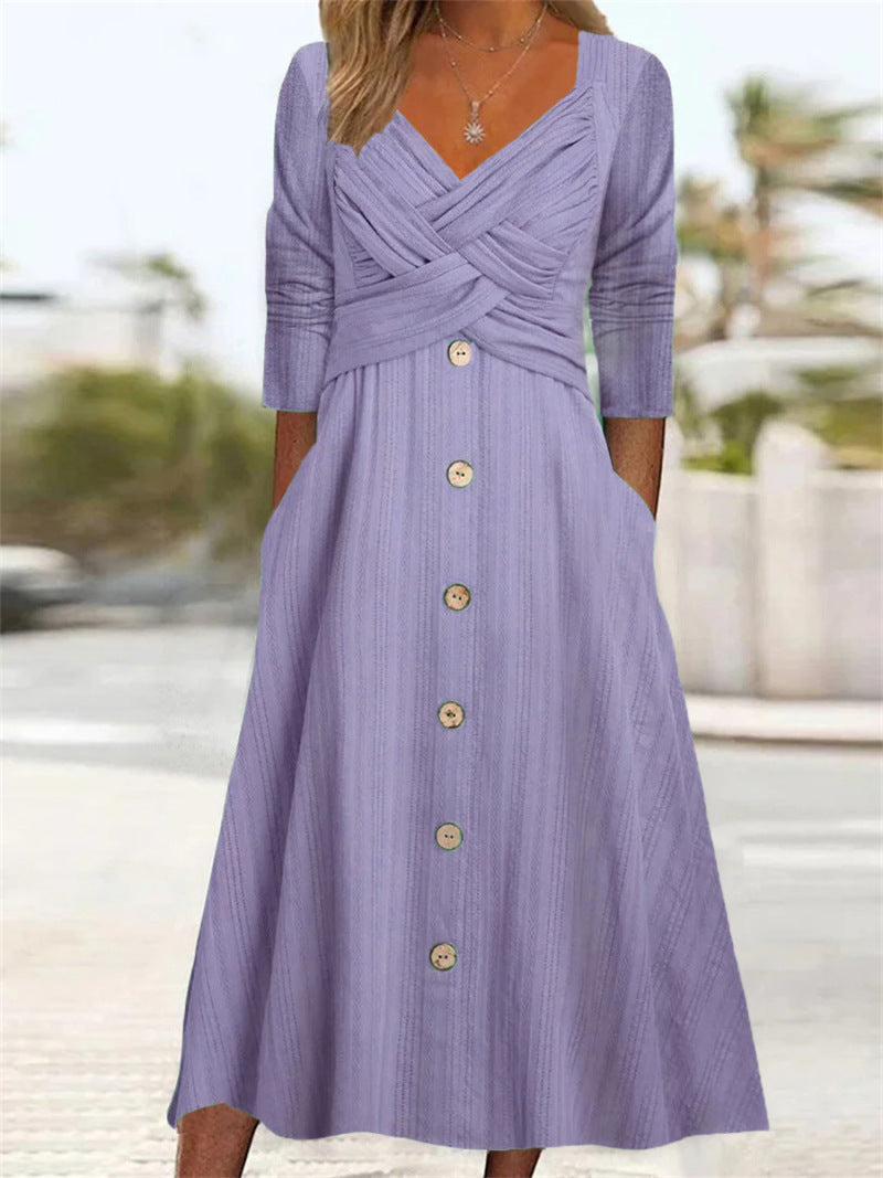 Sofie Freizeit-Maxikleid mit Knopfdetails