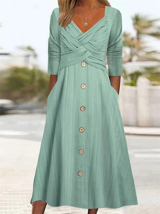 Sofie Freizeit-Maxikleid mit Knopfdetails