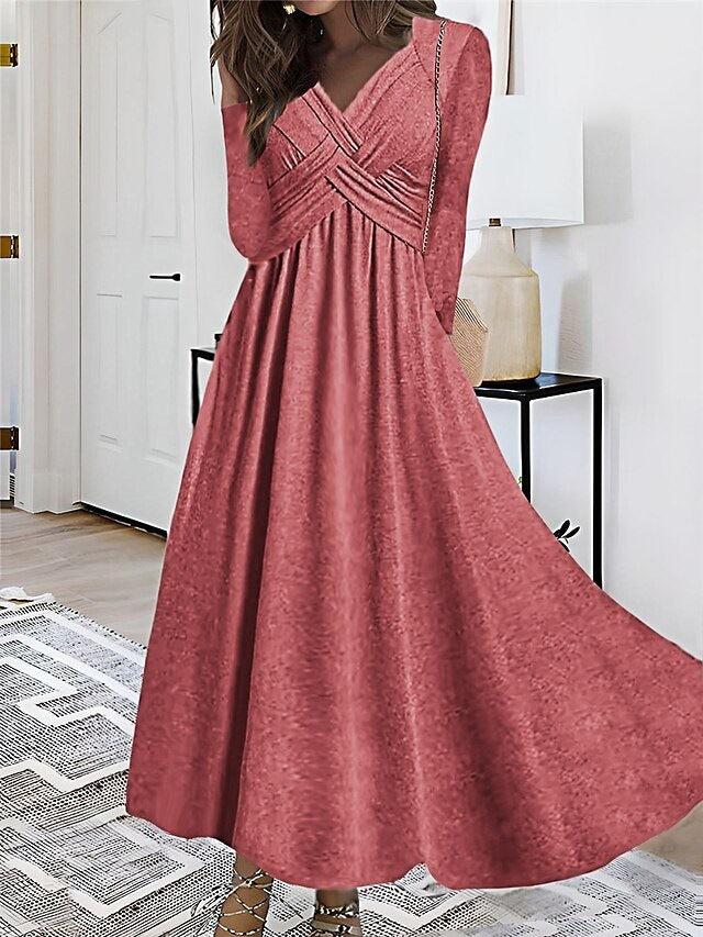 Liva Stilvolle V-Ausschnitt Maxikleid mit Hohem Schlitz