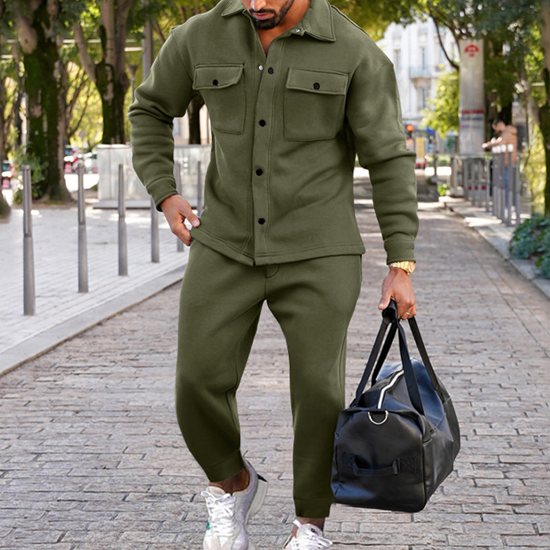 Noah To-delt Set für Männer – Langärmlige Jacke und Hose mit Taschen