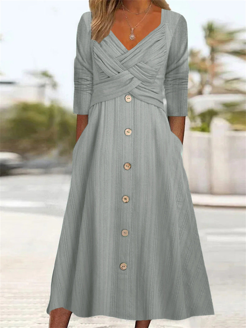 Sofie Freizeit-Maxikleid mit Knopfdetails