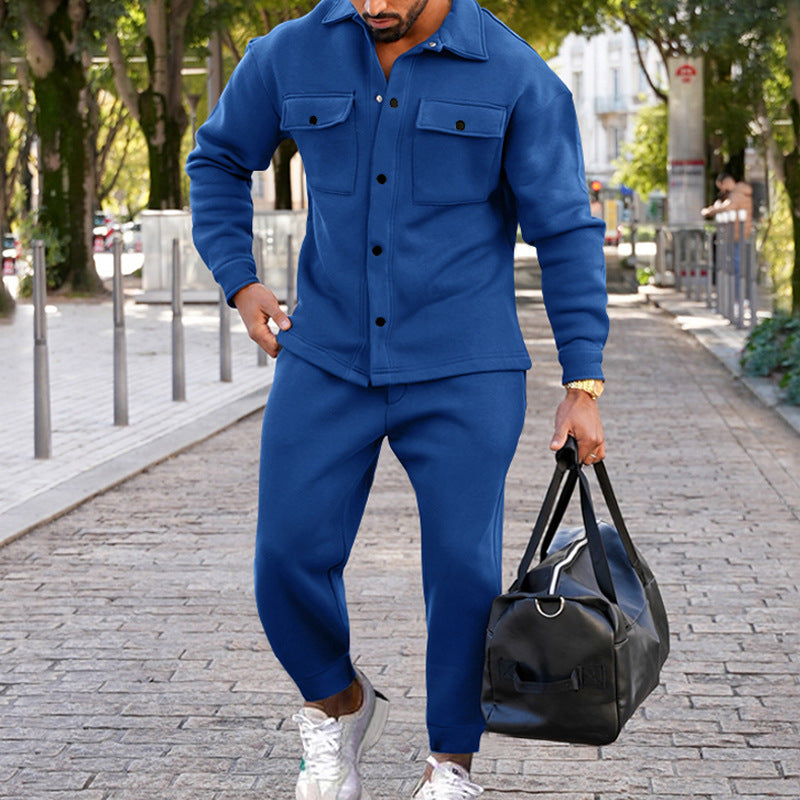 Noah To-delt Set für Männer – Langärmlige Jacke und Hose mit Taschen