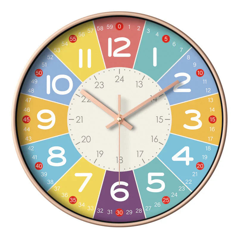 TickTockEase Lautloser Kinder-Wanduhr