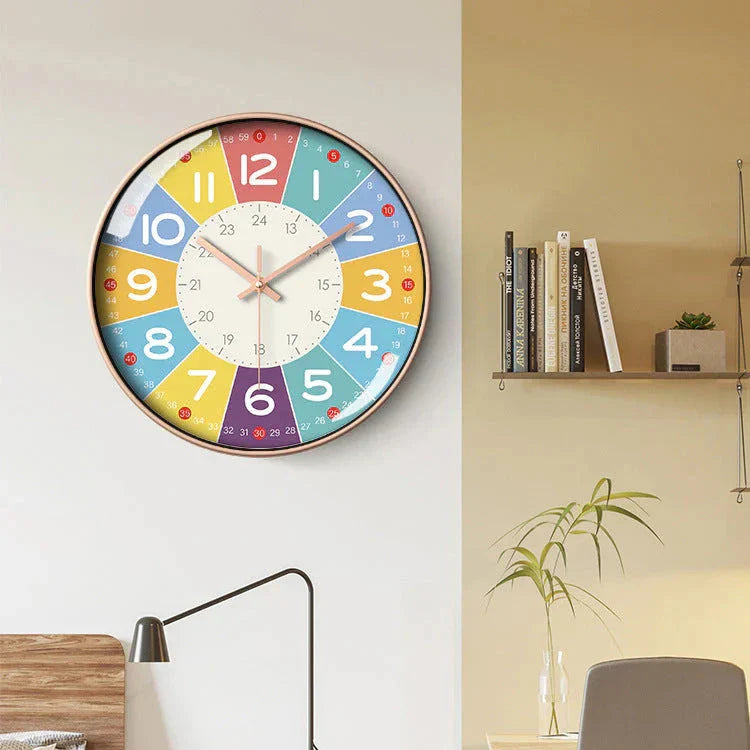 TickTockEase Lautloser Kinder-Wanduhr