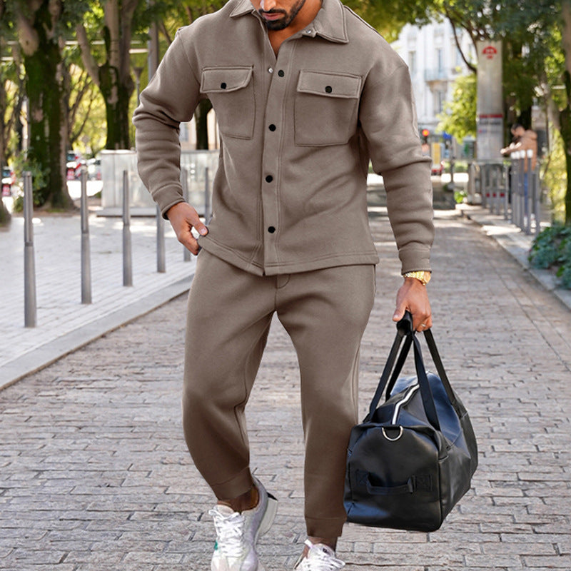 Noah To-delt Set für Männer – Langärmlige Jacke und Hose mit Taschen