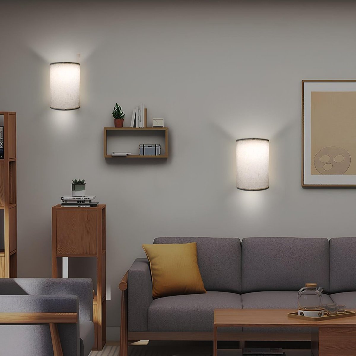 GlowForma - Minimalistische Stoffzylinder Wandleuchten