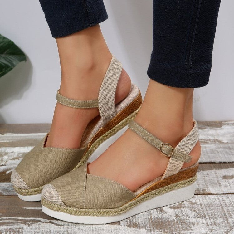 Sara - Schicke und bequeme Ankelsandalette Espadrillekeil
