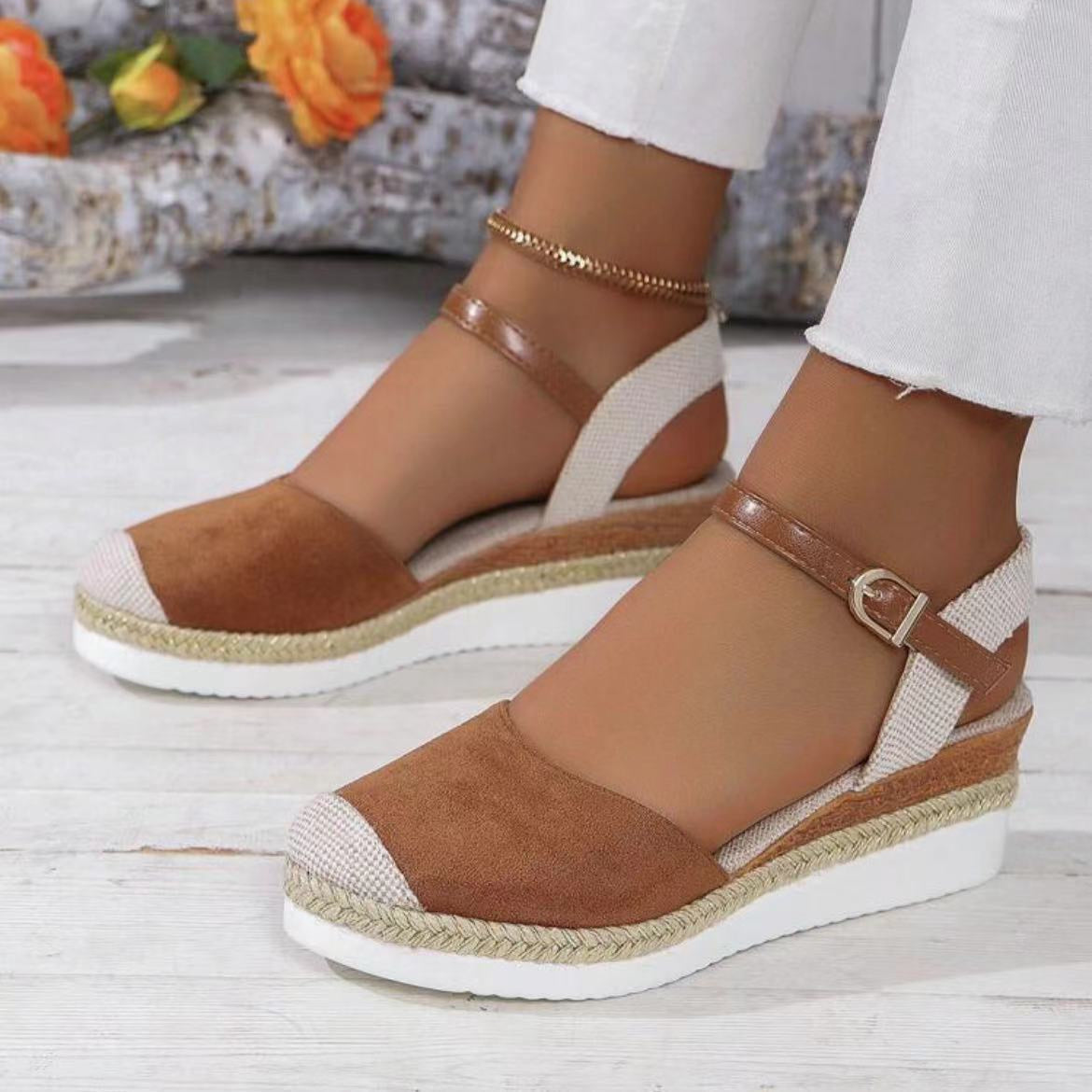 Sara - Schicke und bequeme Ankelsandalette Espadrillekeil
