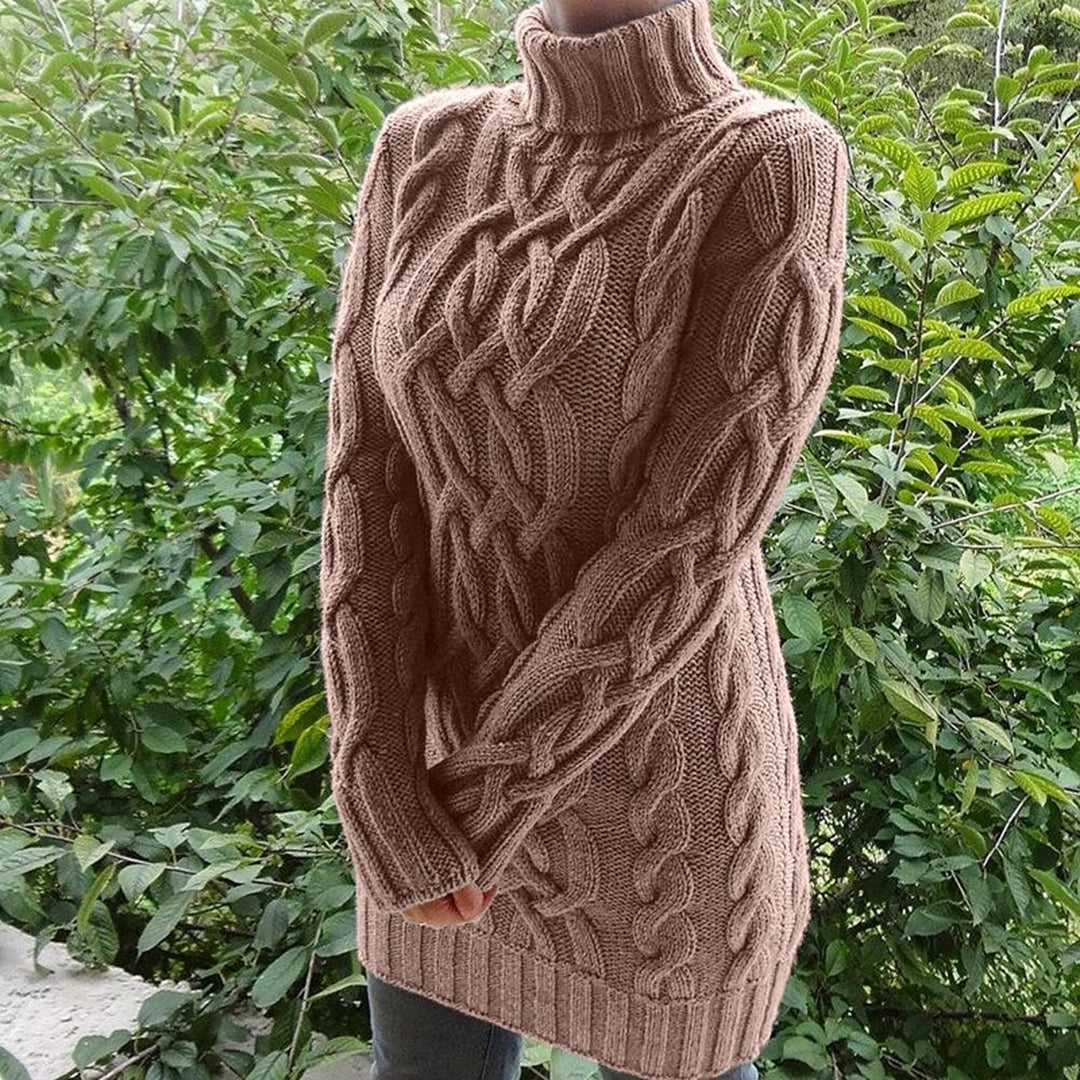 Lucia - Kabelstrick-Rollkragensweater