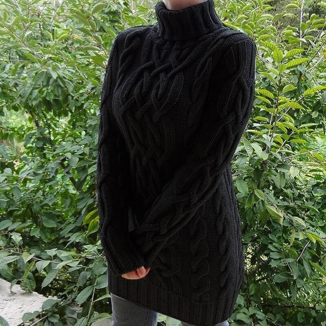 Lucia - Kabelstrick-Rollkragensweater