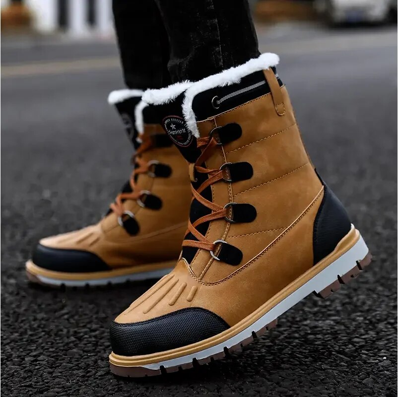 Steven - Wärmende Winterstiefel aus Kunstleder mit Kunstfellfutter