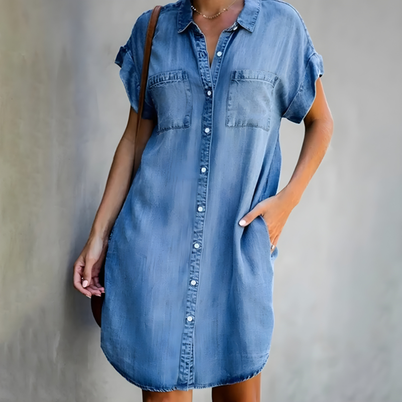 Tiara Klassisches Denim-Kleid