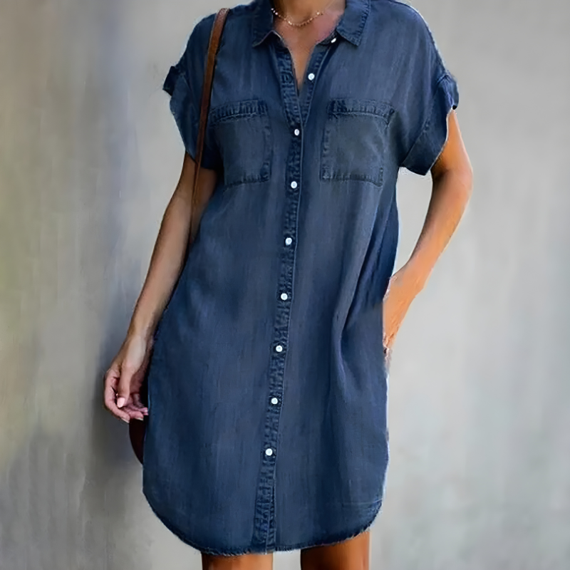 Tiara Klassisches Denim-Kleid