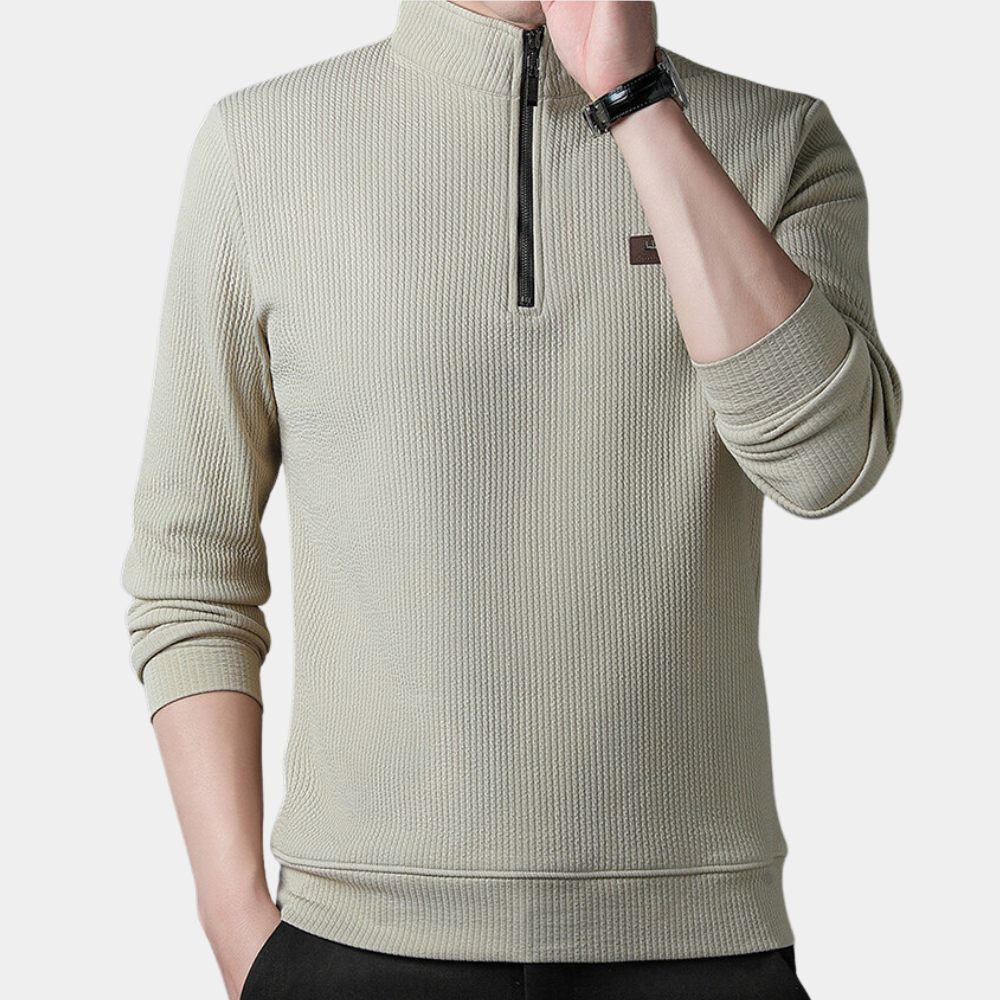 Martin Schlanker Herrenpullover mit Quadratischem Reißverschluss – Komfort und Stil in Einem