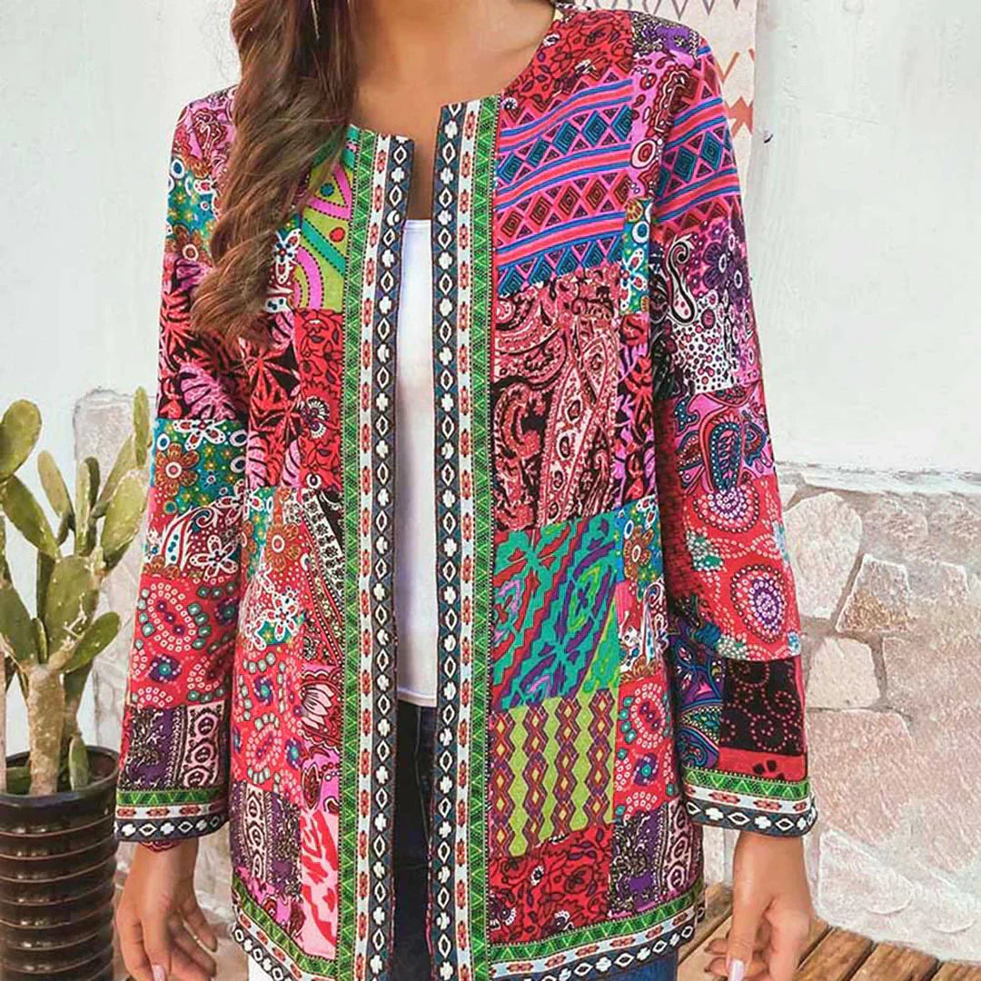 Alma – Klassische Strickjacke mit Rundhalsausschnitt und Offener Vorderseite
