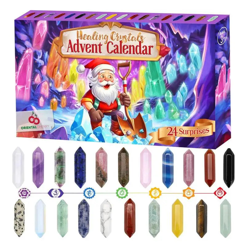 Kristall-Adventskalender 2024 für Weihnachten 24 Tage Countdown