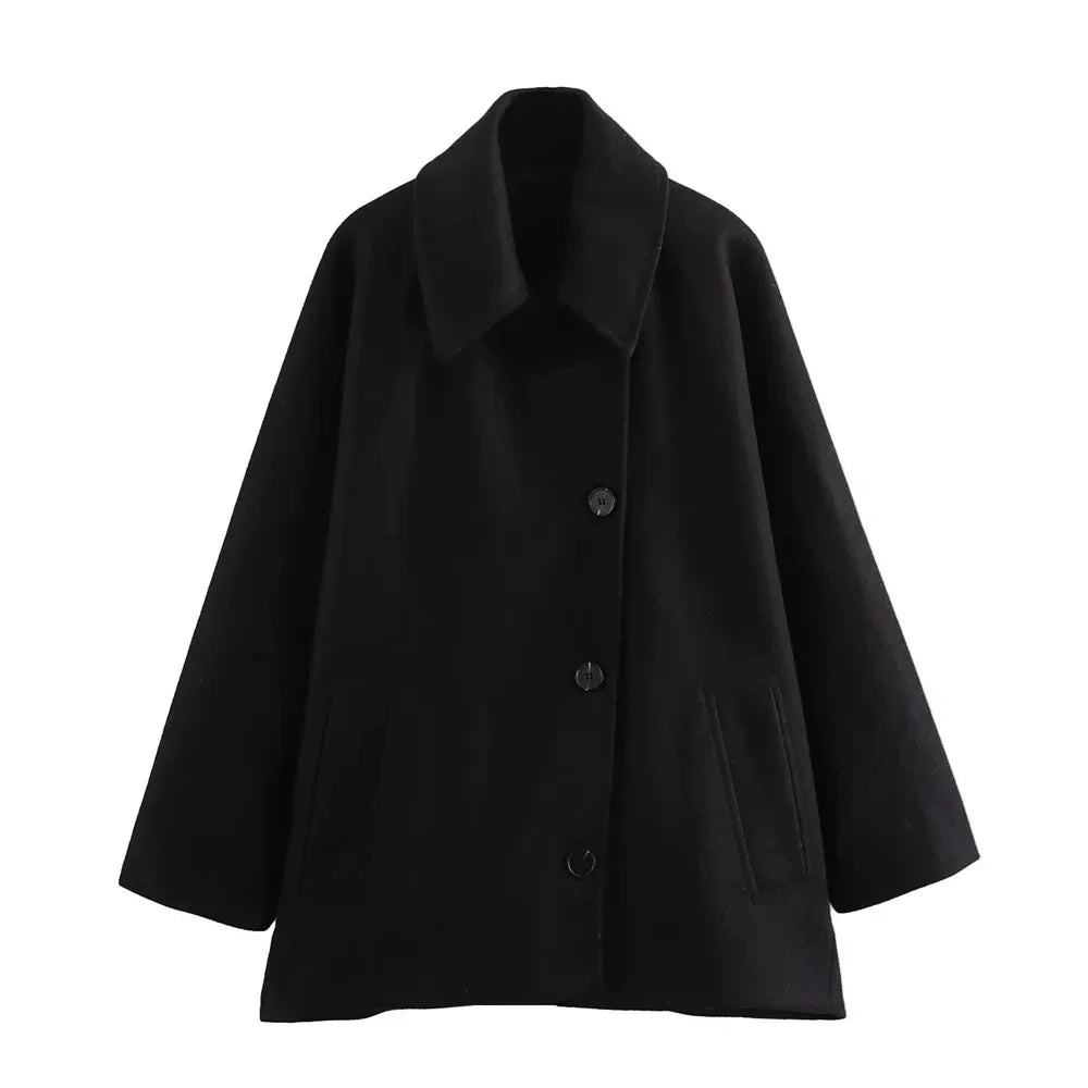 Caroline - Lässiger oversized Wollmischmantel