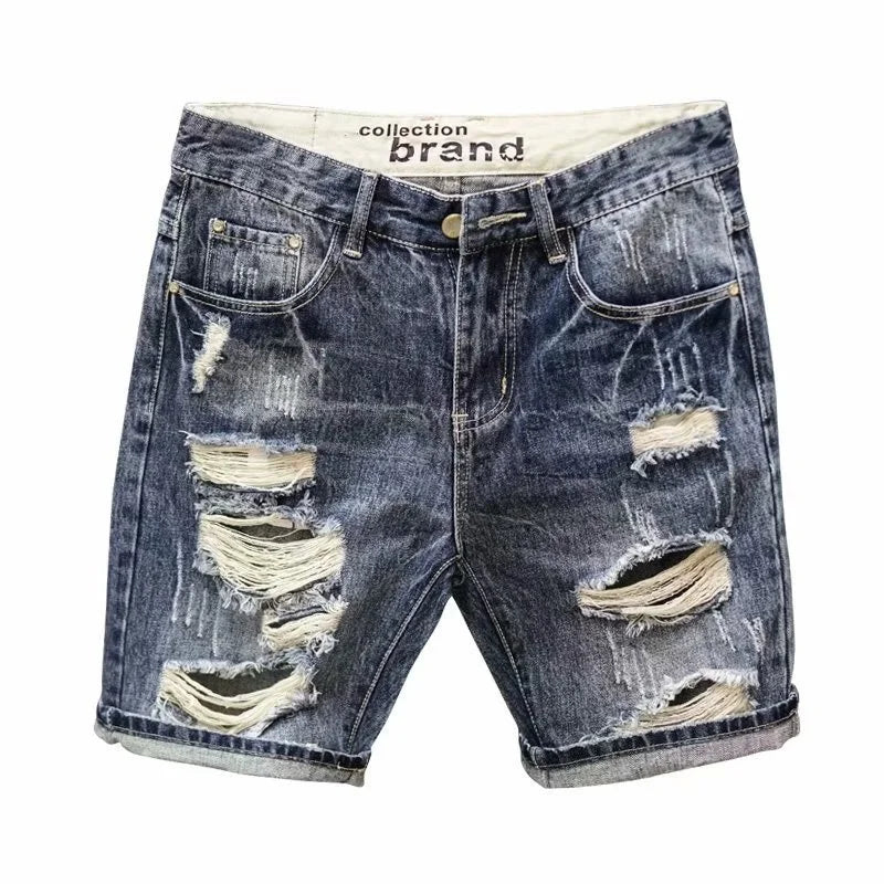 Men's Straight Loose Denim Shorts Mode Streetwear