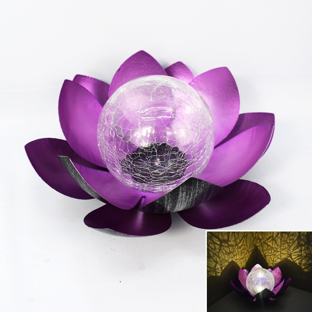 LumaLotus - Solarbetriebene Lotus-Havelleuchten mit knisterndem Glaszentrum
