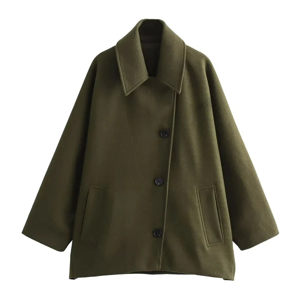 Caroline - Lässiger oversized Wollmischmantel