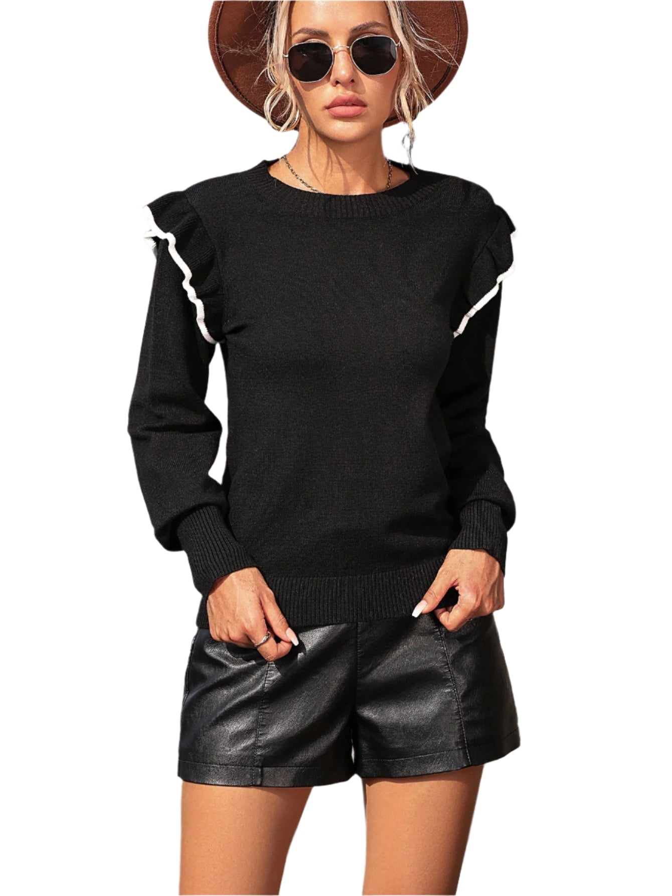 Nadia - Feminin Flair Strickpullover mit Rüschenärmeln
