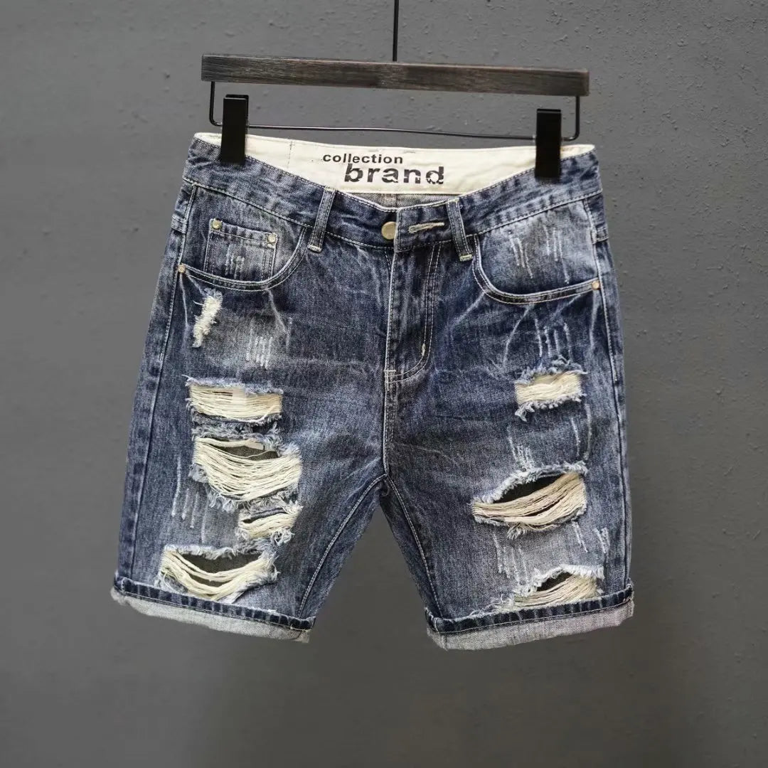 Men's Straight Loose Denim Shorts Mode Streetwear