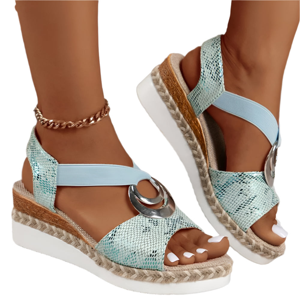 Belinda - Elastische Sandalen mit offener Spitze und Schnalle