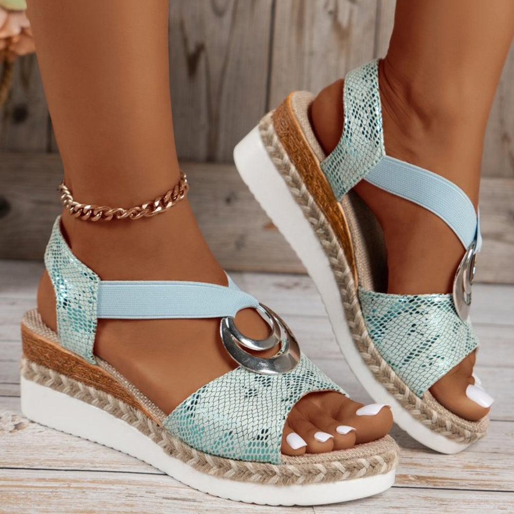 Belinda - Elastische Sandalen mit offener Spitze und Schnalle