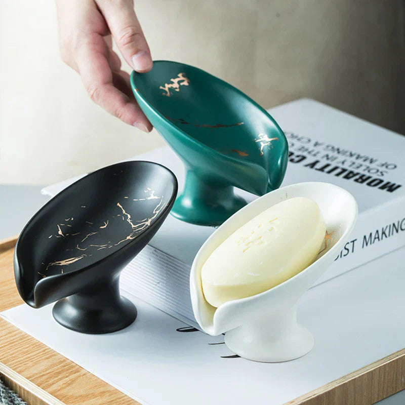 LuxeLeaf - Elegante blattformede Seifenschale für das Badezimmer