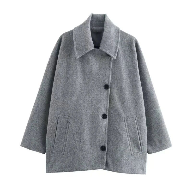 Caroline - Lässiger oversized Wollmischmantel