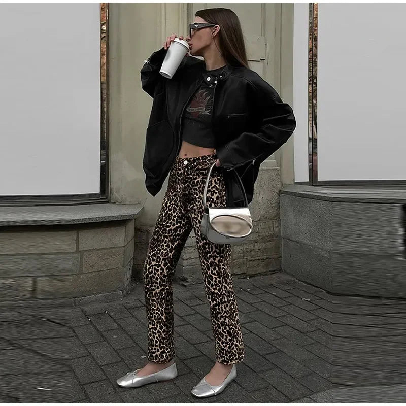 Leila - Jeans mit Leopardenmuster